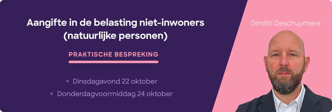 Aangifte in de belasting niet-inwoners (natuurlijke personen): praktische bespreking